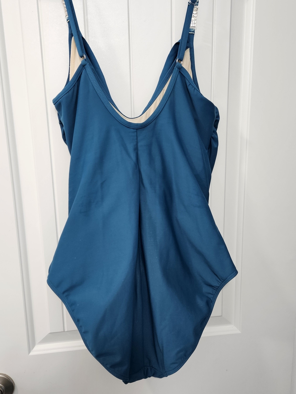Newport News Draped Teal One-Piece Swimsuit-Plus Size 18 - Picture 2 of 6